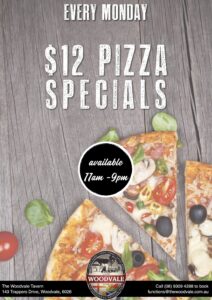 $12 Pizza Day @ The Woodvale Tavern & Reception Centre | Woodvale | Western Australia | Australia